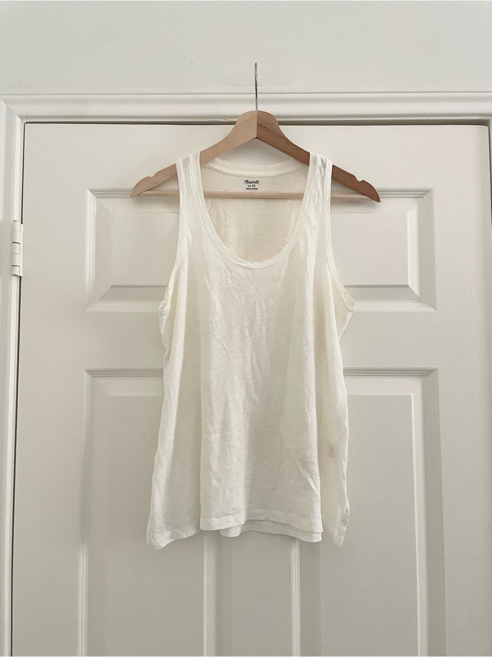 Madewell Whisper Cotton Scoop Tank Top, XS, White Chalk